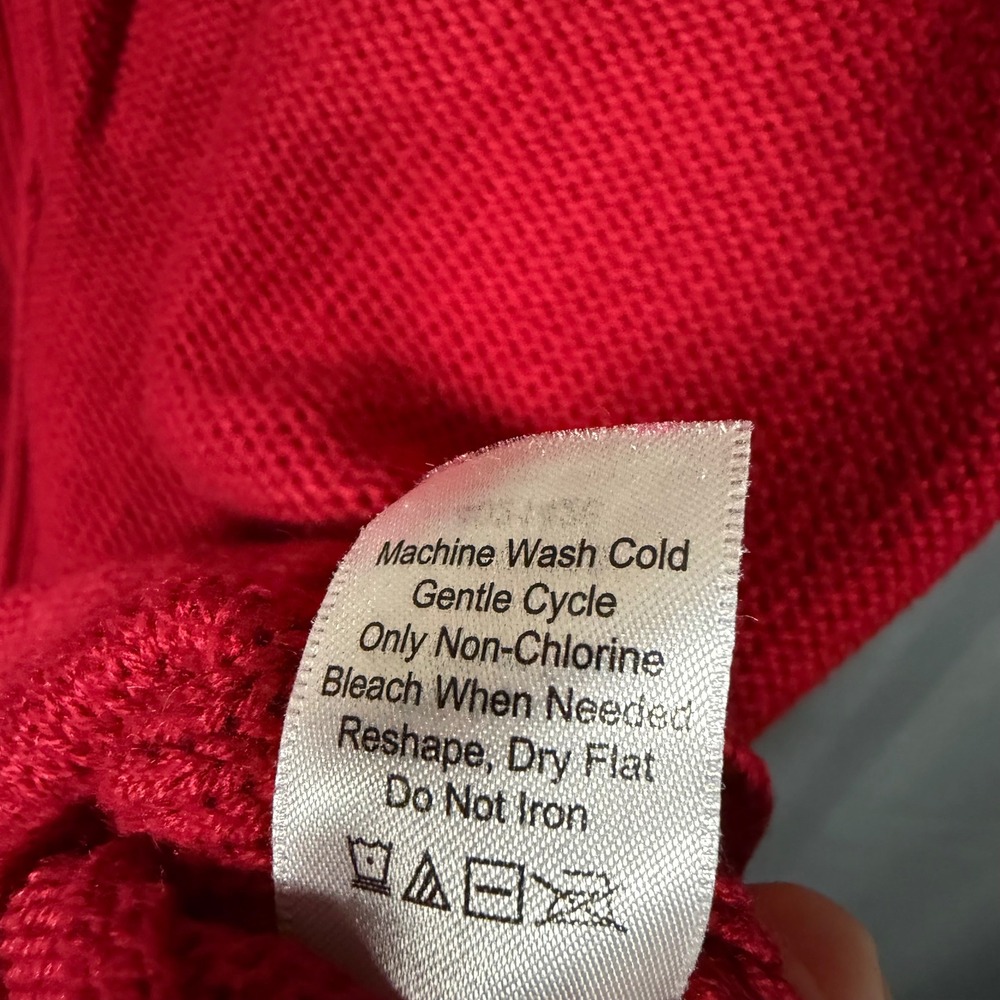 Coldwater Creek‎ Red Sleeveless Shawl Collar Sweater Vest XL Holiday Christmas - Picture 5 of 8
